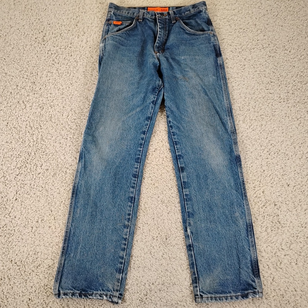 Wrangler FR Jeans Mens 31x34 Blue Denim Flame Resistant Fire Workwear Chore
